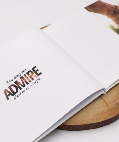 Personalised Wedding Guestbook with admire couple prompt