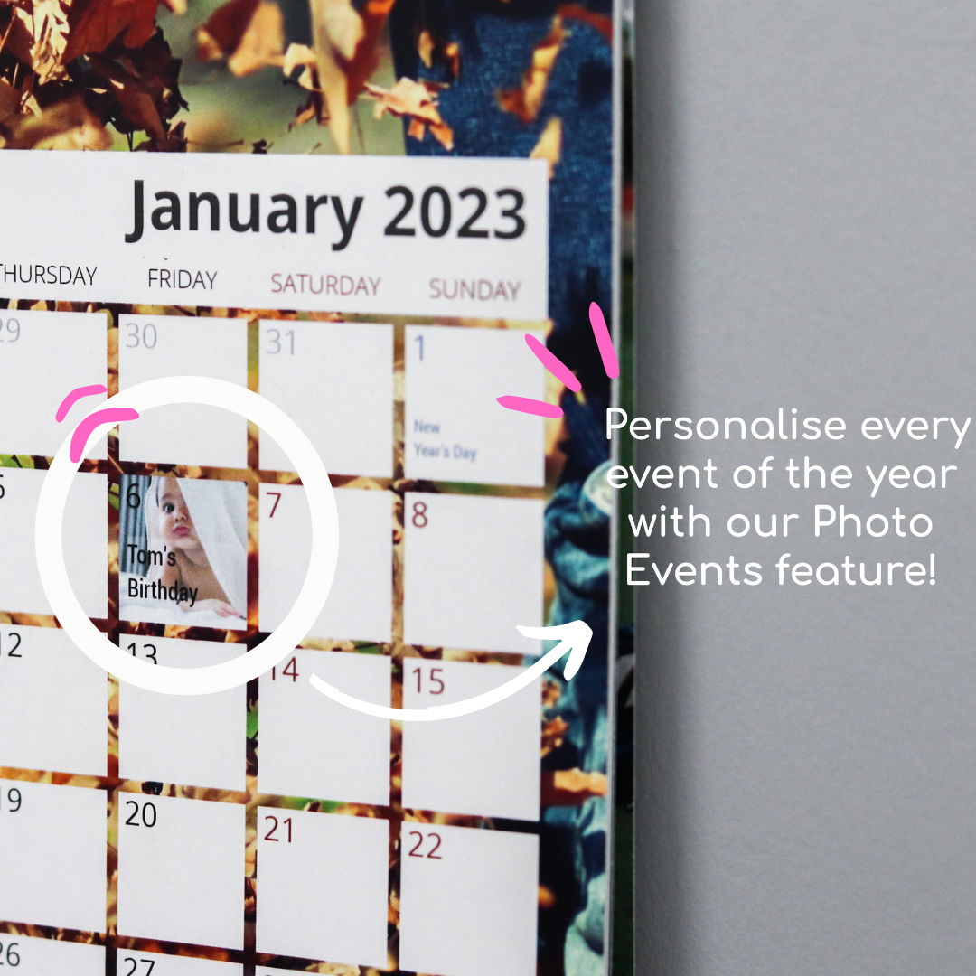 Personalised Slim Wall Calendar - Custom Events - Image 2