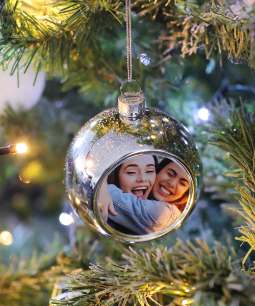 Personalised Silver Christmas Bauble