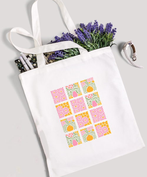 Tote Bag - Floral Grid