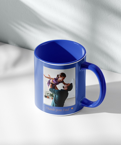 Alternative view of Blue Father's Day Mug Personalised
