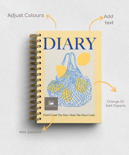 Alternative view of Lemon Personalised Hardback Notebook - Ruled, Plain or Planner