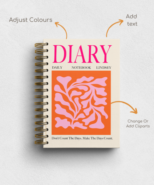 Alternative view of Orange L'Allure Life Personalised Hardback Notebook - Ruled, Plain or Planner