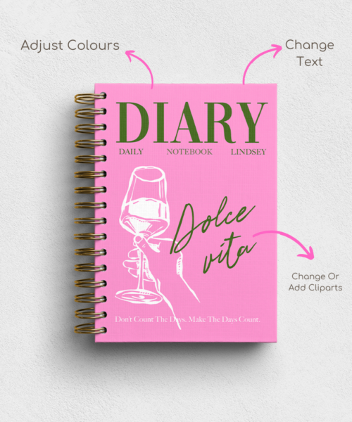 Alternative view of Pink Life Personalised Hardback Notebook - Ruled, Plain or Planner