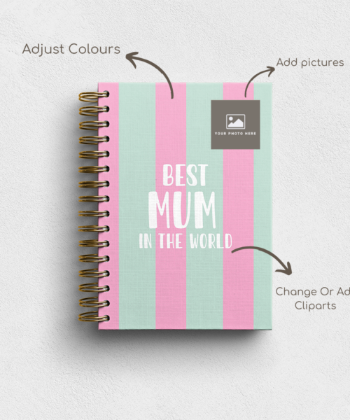 Alternative view of Best Mum In The World Personalised Hardback Notebook - Ruled, Plain or Planner